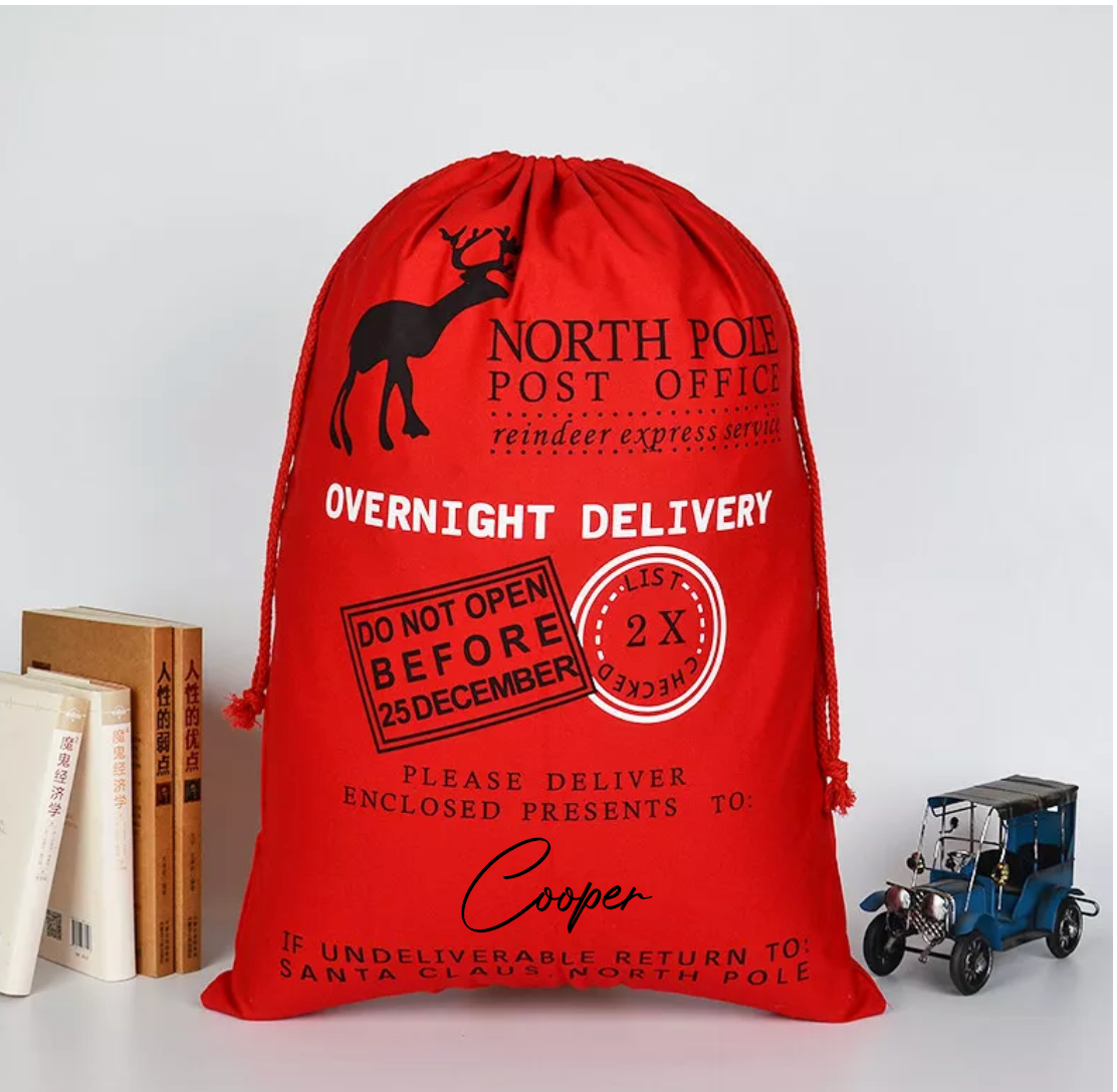 Personalised Santa Sack - Red - North Pole Post Office