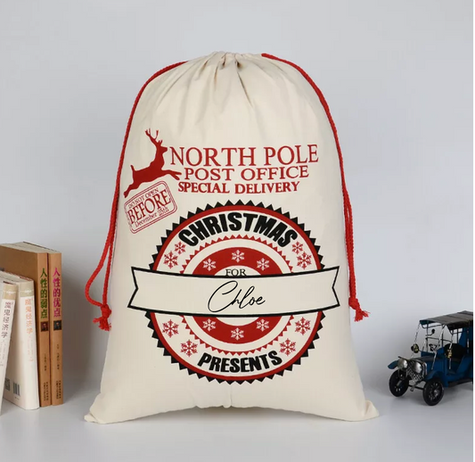 Personalised Santa Sack - North Pole Post Office - Special Delivery